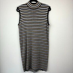 Vintage Bloomingdale's Sleeveless Metallic Knit Dress L